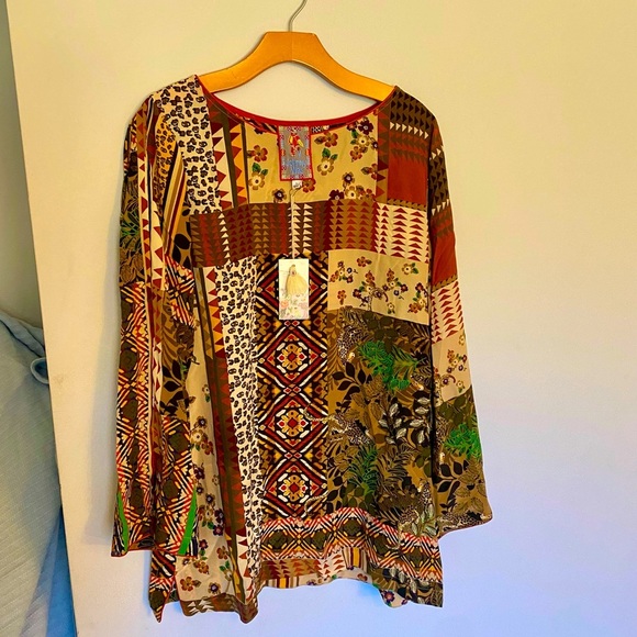 New!! Johnny Was Fria Kimi Tunic Women’s Size Large Silk